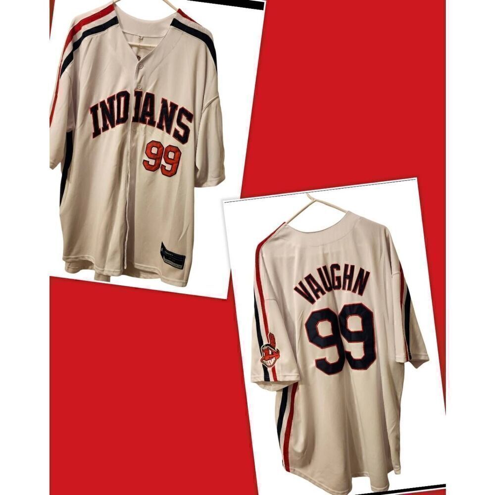 Jersey Nation RICKY "WILD THING" VAUGHN Cleveland Indians 1980's Majestic Baseba